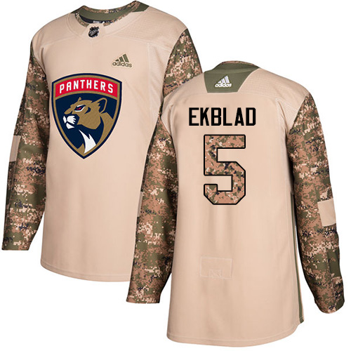 Adidas Panthers #5 Aaron Ekblad Camo Authentic Veterans Day Stitched NHL Jersey - Click Image to Close